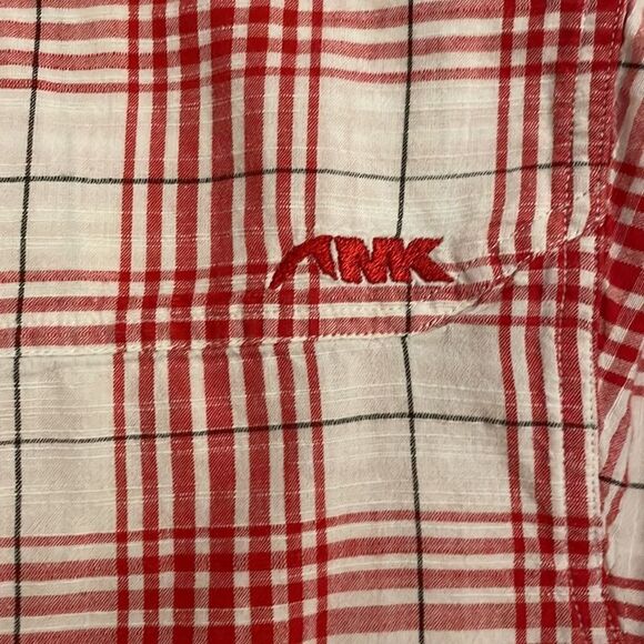 Mountain Khakis Red Plaid Button Up Shirt Mens Size Large Cotton Short Sleeves - Picture 12 of 12